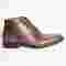 zapatos tipo botin de estilo formal para hombre hechos en cuero natural color chocolate presicce 7042 nv. chocolate fatto 2